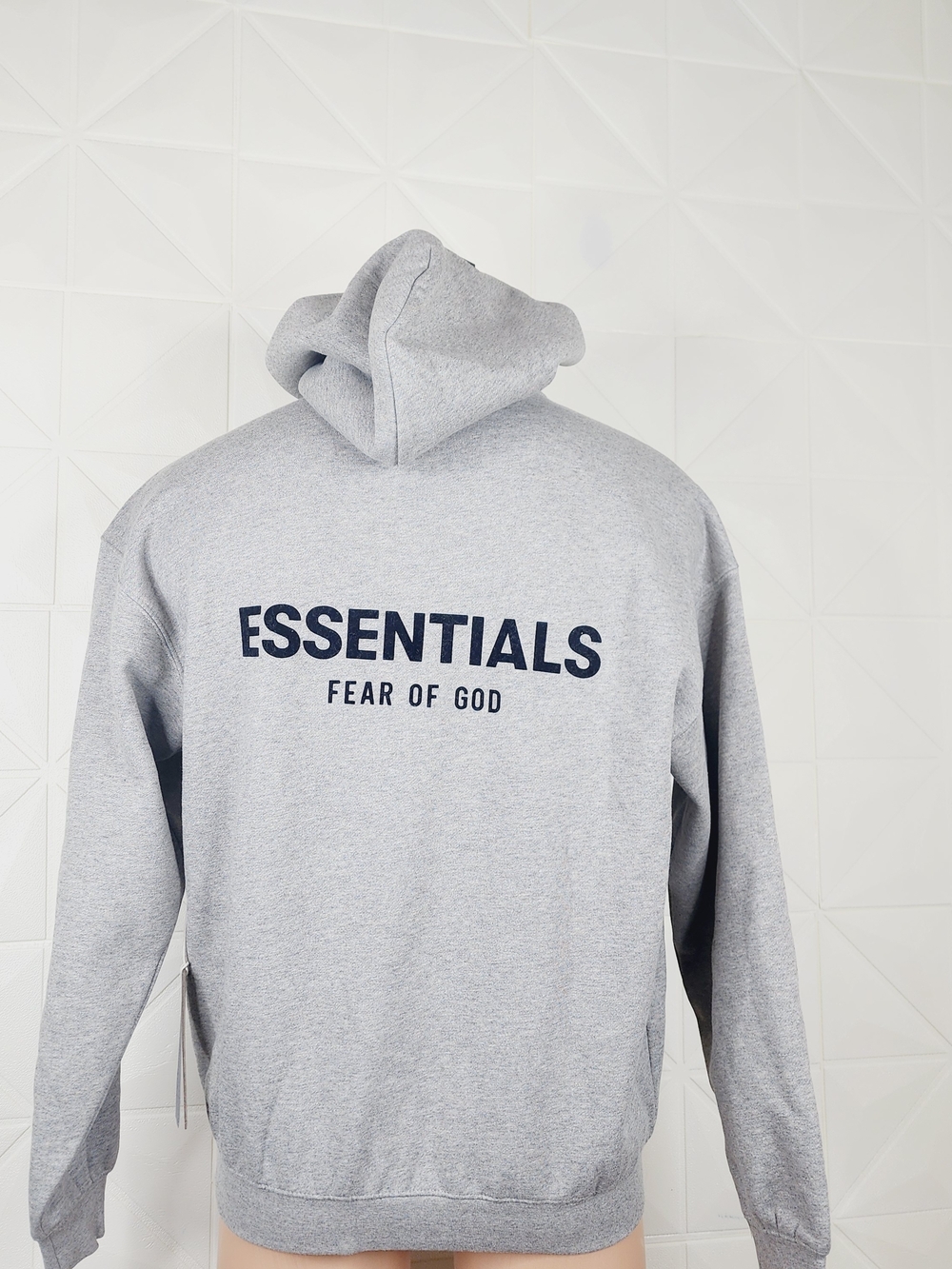 ESSENTIALS Men’s Grey Hoodie Sweatshirt - Picture 4 of 9